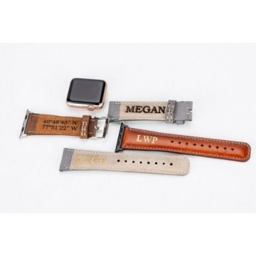Apple Watch Uyumlu Deri Kordon 42-44-45mm NM3-AS2 Taba