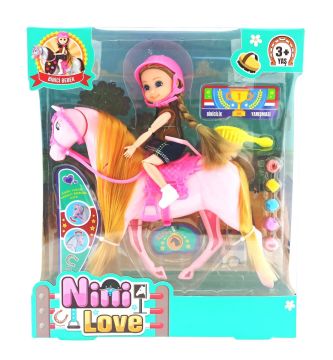Nini Love Binici Bebek Pembe At