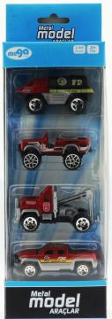 4'Lü Die Cast İtfaiye Seti