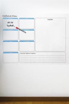 Haftalık Planlayıcı Manyetik Duvar Stickerı Takvim 100 cm x 60 cm