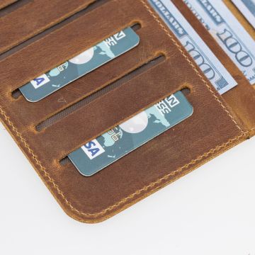 Rio 5.5 inch Uyumlu Deri Kartlıklı Kılıf G19 Taba