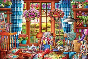 KS Puzzle 1000 Parça Stitching Room Dikiş Odası