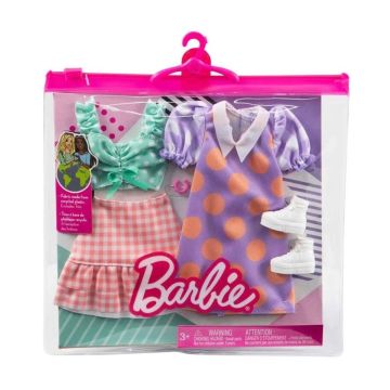 GWF04 Barbie\'nin Kıyafet Koleksiyonu 2\'li Paketler / +3 yaş