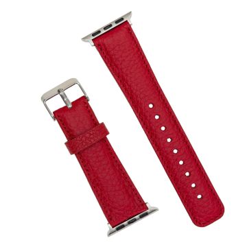 Apple Watch Uyumlu Deri Kordon 42-44-45mm ERC2 Kırmızı