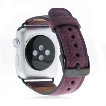 Apple Watch Uyumlu Deri Kordon 38-40-41mm G7 Mor
