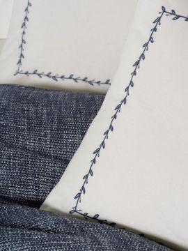 Cotton Box Embrova Şönil Çift Kişilik Yatak Örtüsü/Pike Takımı Loom Lacivert