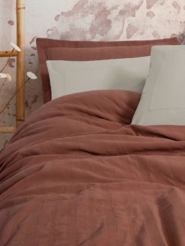 Cotton Box  Çift Kişilik Yatak Örtülü Pike Takımı Natura Vilo Kiremit