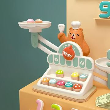 3905 SUN-Ahşap Manyetik Terazi Alışveriş Oyunu