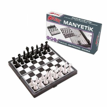 1050170 Manyetik Satranç-Tavla 2si 1 Arada Küçük Boy