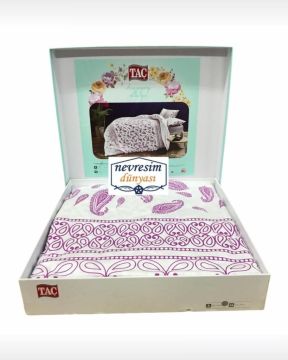 Taç Happy Days Ranforce Tek Kişilik  Nevresim Takımı Balin Mor