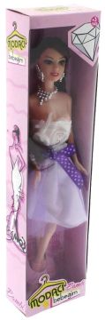 Bambi Beyaz Elbiseli Moda Bebek