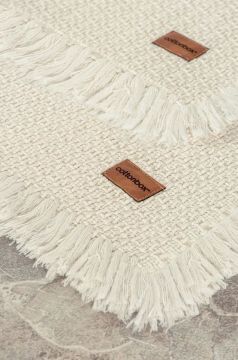 Cotton Box Bath Rug Set Krem 2'li 75x125 60x90