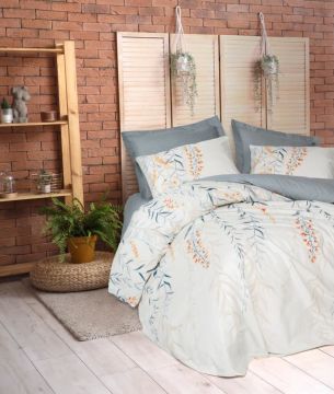 Cotton Box Ranforce Nevresim Takımı Çift Kişilik Hiedra İndigo
