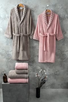 Altınbaşak Rio Bornoz Seti Core Pink Puff