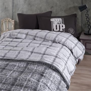 Clasy Ranforce Nevresim Takımı Tek Kişilik Give Up Antrasit