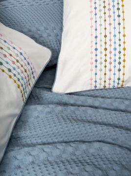 Cotton Box Aura Çift Kişilik Pike Takımı Pebble İndigo