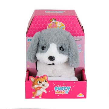 4247 Sesli Hareketli Peluş Köpek Gri