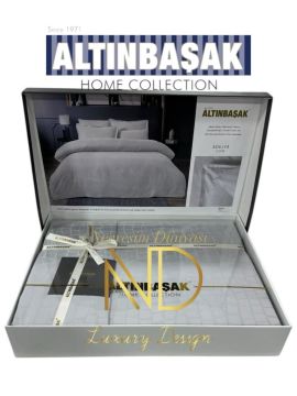 Altınbaşak Jakarlı Saten Çift Kişilik Nevresim Takımı Adelya Puce