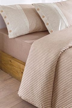 Özdilek Çift Kişilik Ranforce Nevresim Takımı Natural Line Somon
