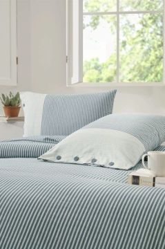 Özdilek Çift Kişilik Ranforce Nevresim Takımı Natural Line Mavi