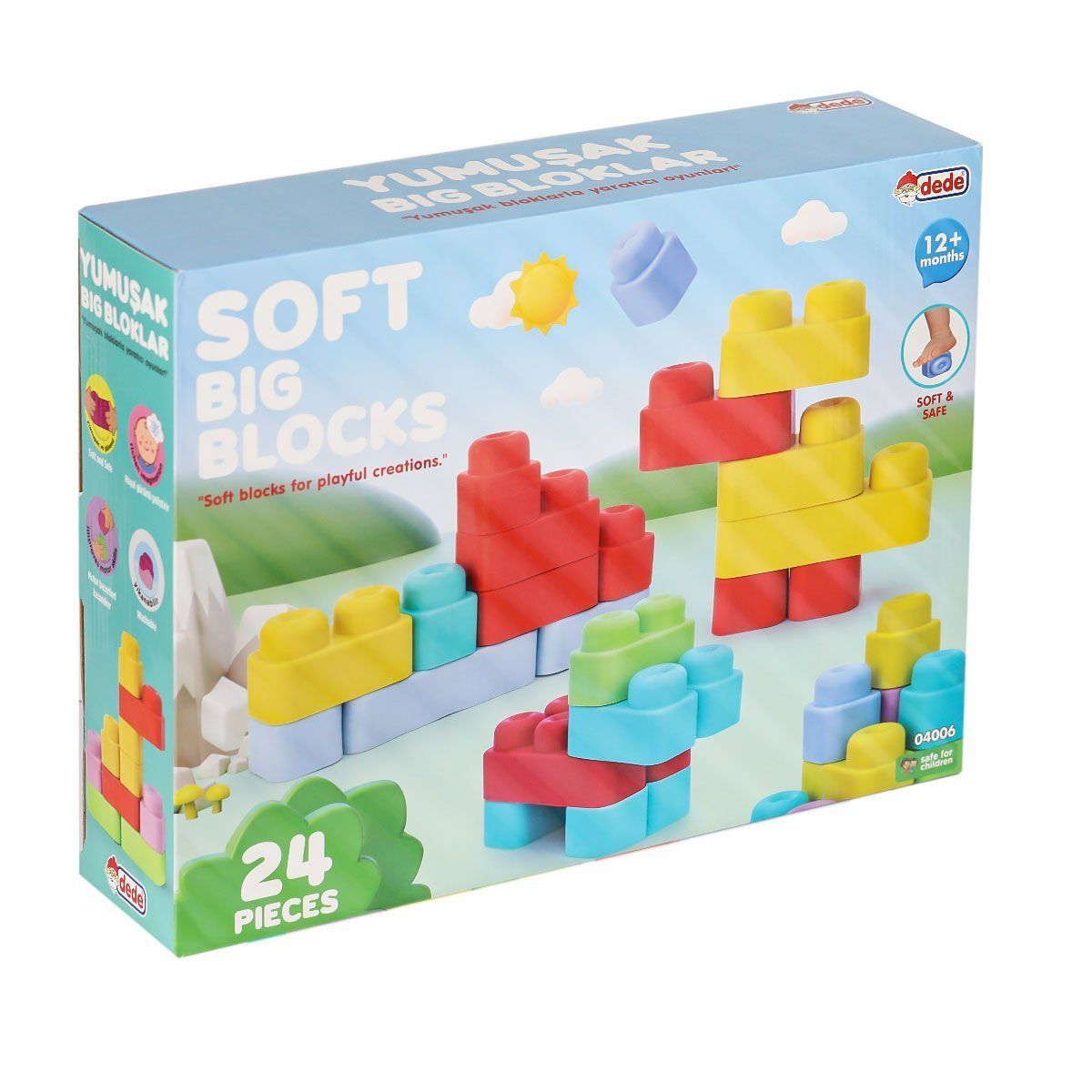 04006 Yumuşak Big Bloklar 24 Parça -Dede