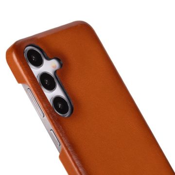 Samsung Galaxy S25 Uyumlu, Hakiki Deri, El Yapımı Arka Kapak, Gölgeli Taba