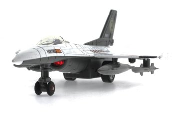 Çek Bırak Metal F-16 Benzeri Beyaz Savaş Uçağı Sesli Işıklı