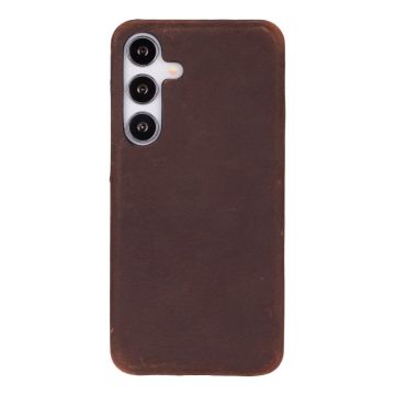 Samsung Galaxy S25 Uyumlu, Hakiki Deri, El Yapımı Arka Kapak, Antik Kahve