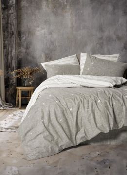 Cotton Box Klein Nakışlı Çift Kişilik Nevresim Takımı Moke Kahve