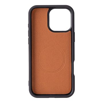 Apple iPhone 16 Pro Max uyumlu, Hakiki Deri, El Yapımı, Cüzdanlı Kılıf, Gölgeli Taba