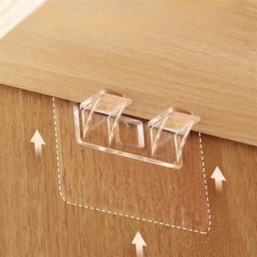 Dolap İçi Raflar İçin 4\'lü Plastik Güçlü Yapışkanlı Raf Destek Aparatı
