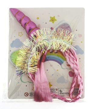 Örgülü Saçlı Unicorn Taç