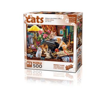 KS Puzzle 500 Parça Cats Kittens in the Writer's Office