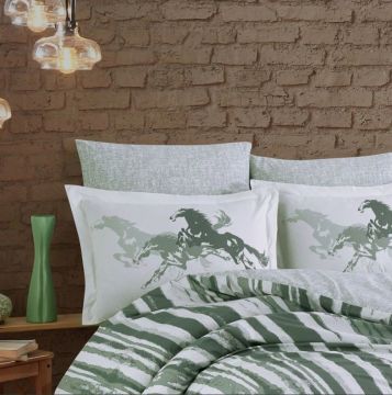 Hobby Çift Kişilik Poplin Nevresim Cascade Yeşil