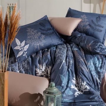 Clasy Saten Çift Kişilik Nevresim Takımı Dual Mavi