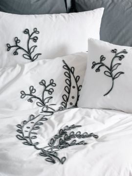Cotton Box Brode Ranforce Çift Kişilik Nevresim Takımı İvy Gri