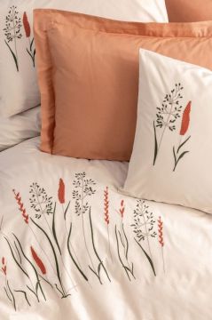 Cotton Box Brode Ranforce Çift Kişilik Nevresim Takımı Maia Karamel