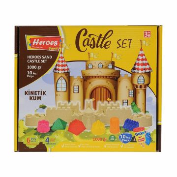 KUM-044 1000 gr Heroes Kinetik Kum Kale Kalıplı  Set - Eren Oyuncak