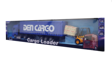 Kutulu Sürtmeli Forklift ve Mavi Konteynır Tır
