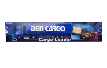 Kutulu Sürtmeli Forklift ve Mavi Konteynır Tır