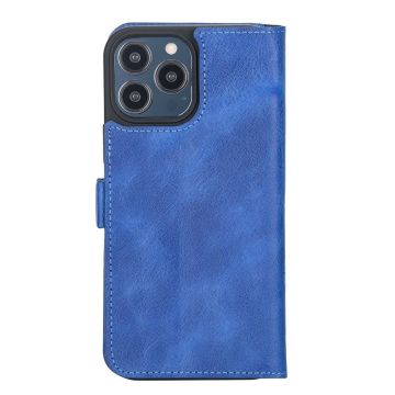 Apple iPhone 13 Pro Max Uyumlu Deri Cüzdanlı Kılıf Okyanus Mavi