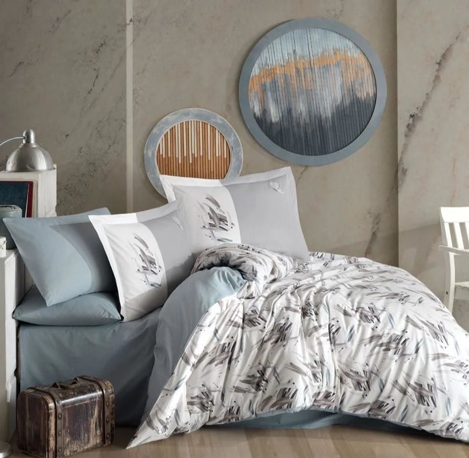 Hobby Çift Kişilik Poplin Nevresim Estate Taş