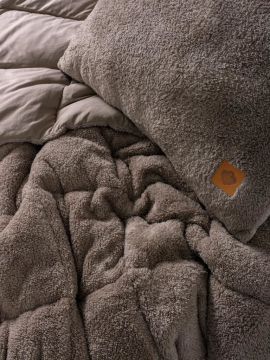 Cotton Box Peluş Çift Kişilik Yorgan Seti Bej