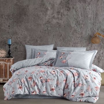 Hobby Çift Kişilik Poplin Nevresim Takımı Benita Gri