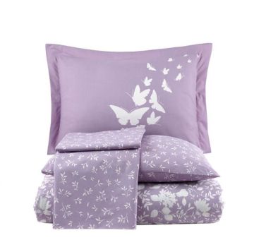 Hobby Çift Kişilik Poplin Nevresim Takımı Hira Lila