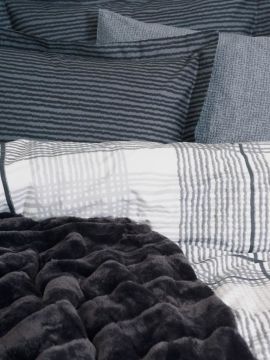 Cotton Box Trim Çift Kişilik Battaniyeli Nevresim Takımı Smooth Siyah
