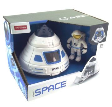 Işıklı ve Astronotlu Uzay Kapsülü
