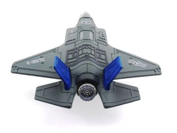 Çek Bırak Metal F-35 Benzeri Gri Savaş Uçağı Sesli Işıklı