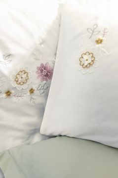 Cotton Box 3D Nakışlı Çift Kişilik Saten Nevresim Takımı Jenka Mint