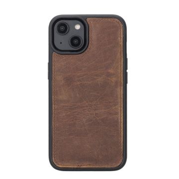 Apple iPhone 14 Uyumlu Deri Cüzdanlı Kılıf MWWN G2 Kahve